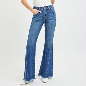 RISEN‎ Mid Rise Flare Side Seam Detailing Jeans